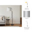 Lampe sur pied 65 po en métal Moniek, noir / blanc