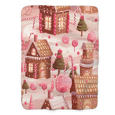 Couverture rose sherpa 1 pièce