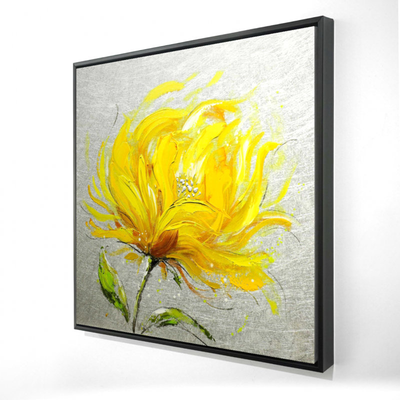 Toile jaune à fleurs moelleuses | Décoration florale et botanique