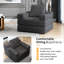 Fauteuil simple convertible gris foncé - Pratique, élégant lit convertible en espace de vie moderne, respirant, support