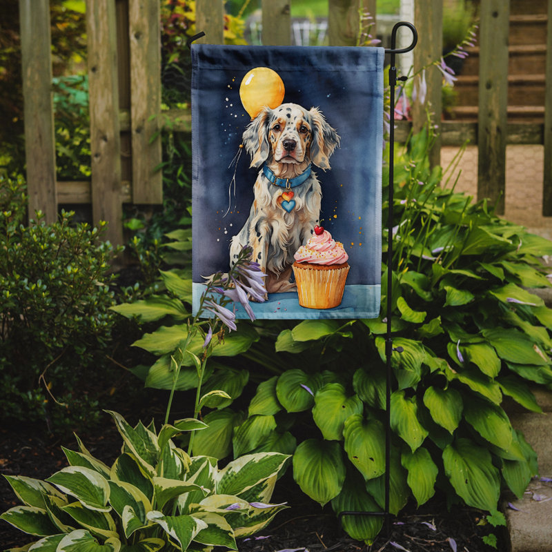 Drapeau de jardin «Happy Birthday», Setter anglais