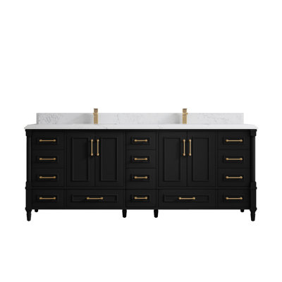 Bronya 84'' Double Bathroom Vanity with Quartz Top