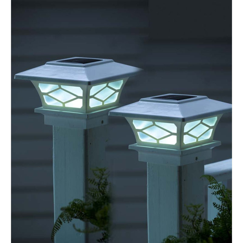 Integrated LED Fence Post Cap Light, White