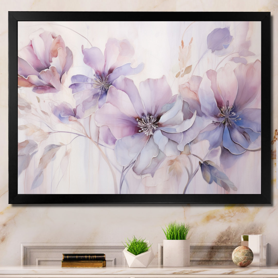 Purple Botanical Whispers I - Abstract Botanicals Framed Prints Red Barrel Studio® 