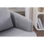 Chaise pivotante moderne avec revêtement en lin bleu et base en bois brun confortable pour les espaces de vie-456667470