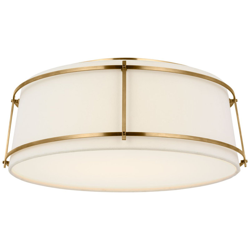 Callaway 1 - Light LED Flush Mount, Antique Brass, 6.5" H x 17.25" W x 17.25" D