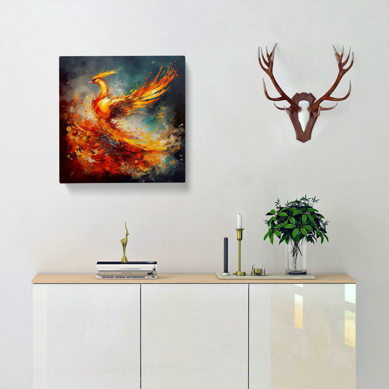 Phoenix Abstract No.2 - No Frame Print, 35cm H x 35cm W x 3cm D