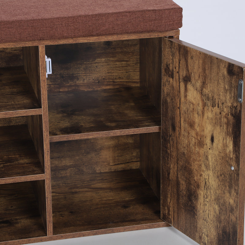 Upholstered Storage Bench, Brown