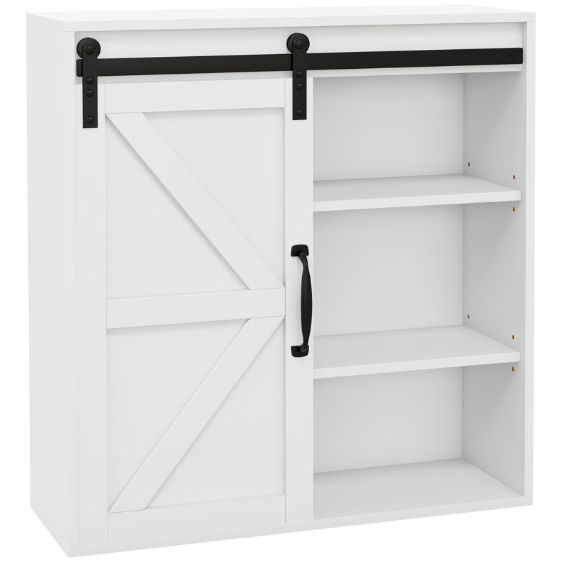 Armoire de salle de bain blanche avec tablette réglable