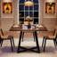 Square Dining Table, 31.5" Industrial Dinner Table, 1 PC-233049821-231814222