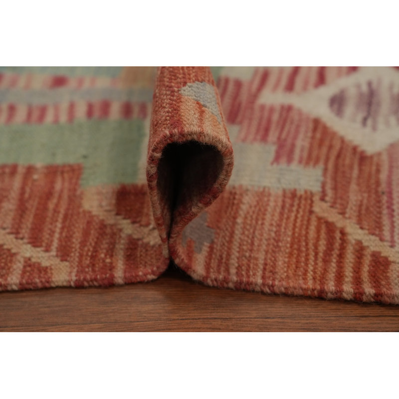 Tapis tissé à la main à motif géométrique Kilim 4 x 6