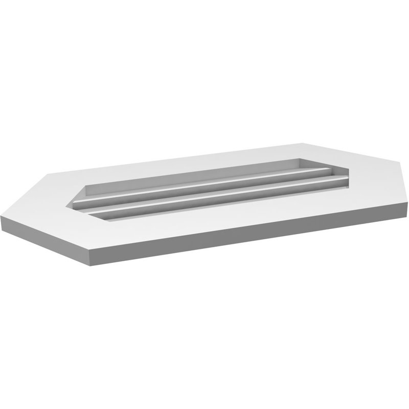 Évent horizontal fonctionnel à pignon en uréthane à surface horizontale Signature, H 14 po x l 28 po x P 1 po