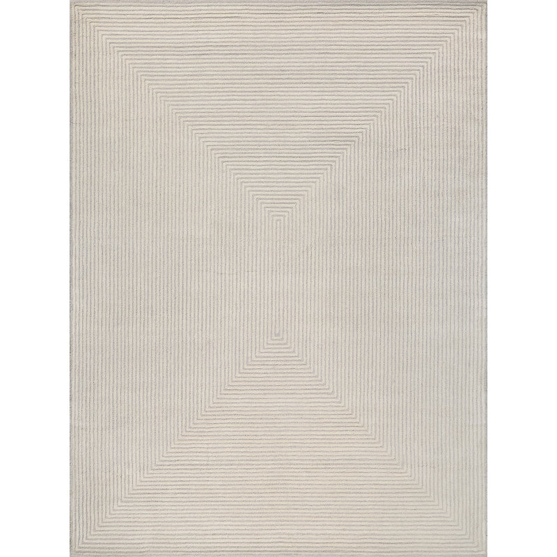 Serenity handloomed PET Beige/Brown Area Rug, Silver/Ivory, Rectangle 6' x 9'