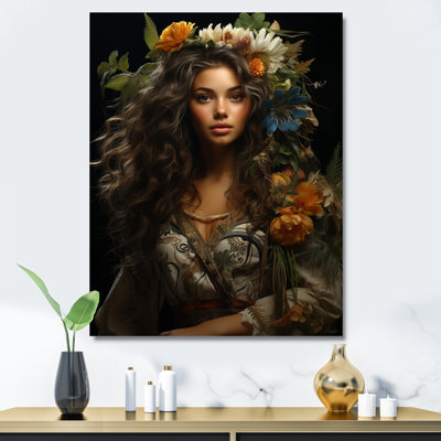 Boho Latina Woman Harmony II - Portrait, reproduction d'art sur toile