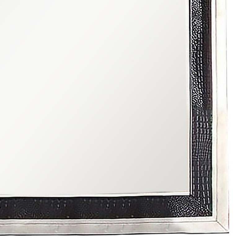 Miroir Kilyan en noir, finition dorée