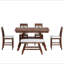 Ensemble de table de salle à manger 6 pièces à hauteur de comptoir en bois avec tablette de rangement, ensemble de table de cuisine avec banc et 4 chaises, style rustique-268199371