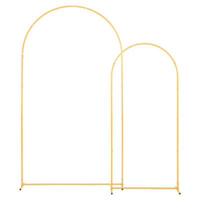 Support en arche, ensemble de 2, 7,2 pi et 6 pi, structure stable, facile à assembler, support en toile de fond en métal doré pour décoration de mariage, fête d'anniversaire, remise des diplômes, célébration et cérémonie