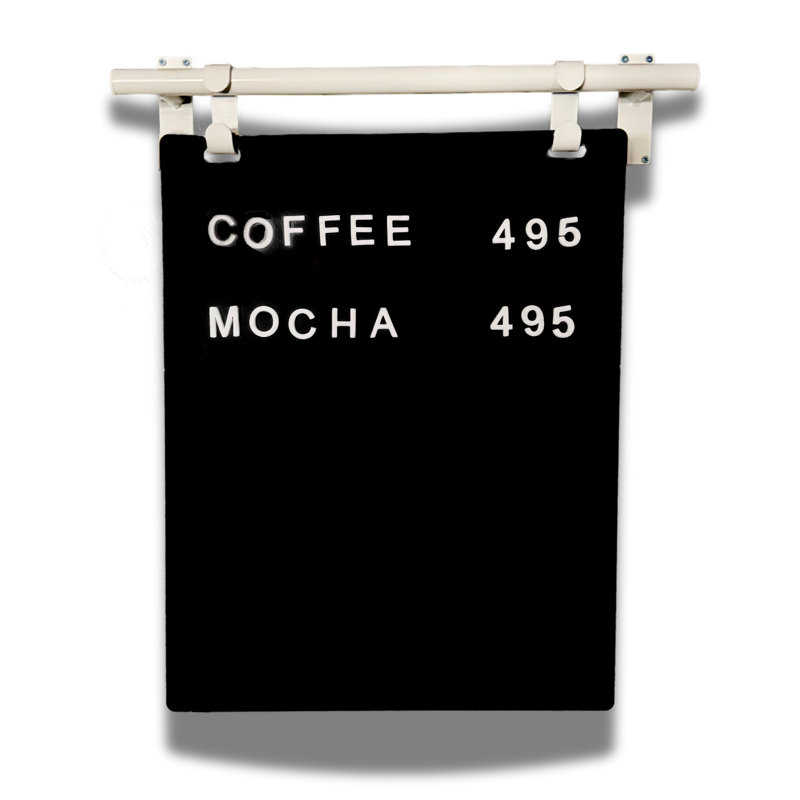 Hanging Cafe Metal Menu Board 22X28 Sign (Frame/Board), White/Black