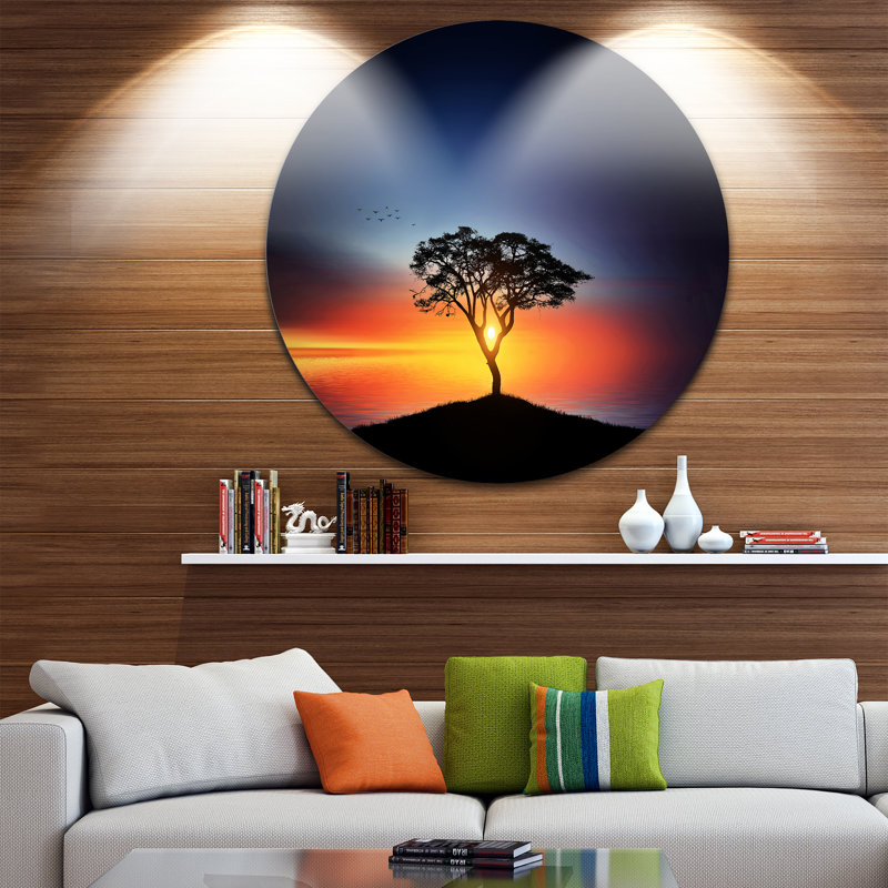 « belle », impression sur arbre de soleil, H 23 po x l 23 po x P 1 po, Métal