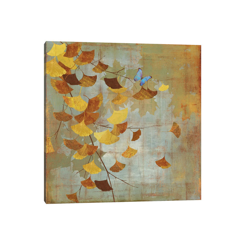 Ginkgo Branch I by Asia Jensen - Wrapped Canvas Painting, 66.04 cm H x 66.04 cm W x 3.175 cm D