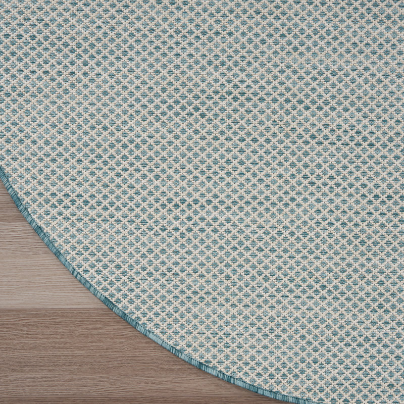 Tapis ivoire intérieur / extérieur Mcdade, Rond 8 pi