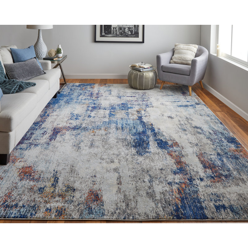 Groh Pappalardo Abstract Contemporary Area Rug, Multi/Ivory, Rectangle 10' x 14'