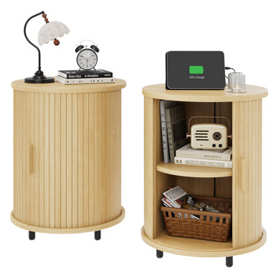 2-Pack End Table with Charging Station