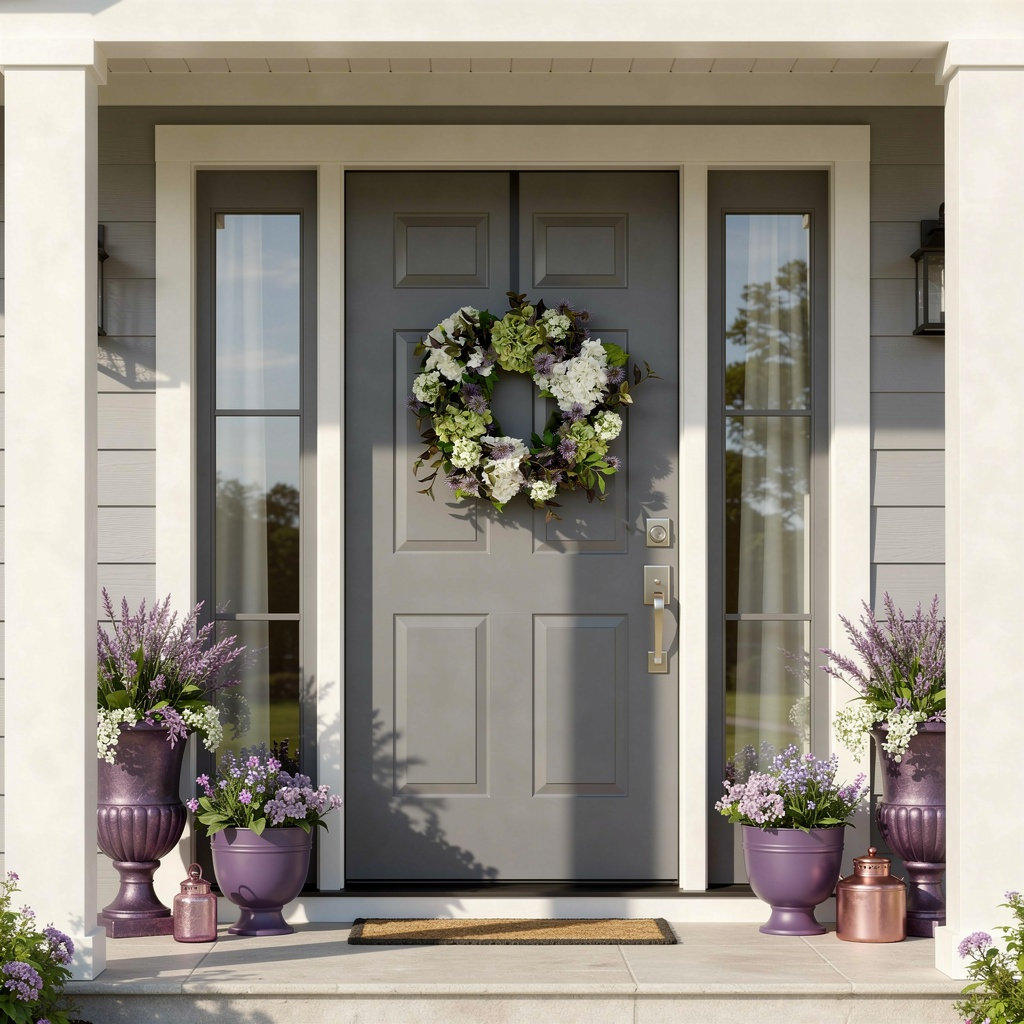 22" Grapevine Wreath with Hydrangeas and Thistle