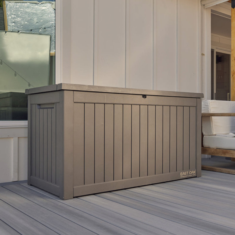 Gray Lockable 180 Gallon Plastic Deck Box