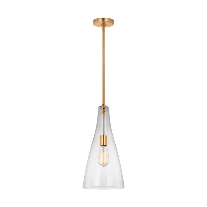 Arilda One Light Pendant from , Satin Brass