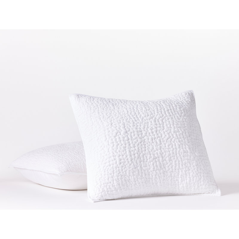 Pebbled Handstitched Organic Sham, Alpine White