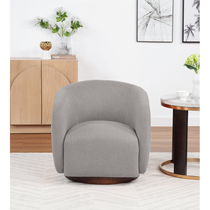 Fauteuil demi-tonneau pivotant Bennett, Gris clair