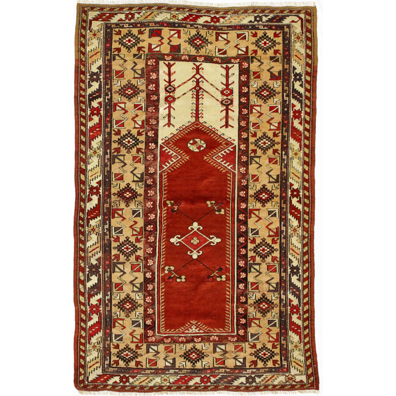 Tapis 4 x 7 vintage anatolien délavé à la main Milas