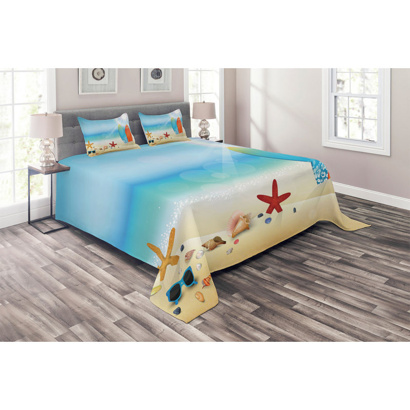 Seashells Coastal Coverlet