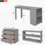 Low Study  Loft Bed With Cabinet ,Shelves And Rolling Portable Desk ,Multiple Functions Bed--1352317932