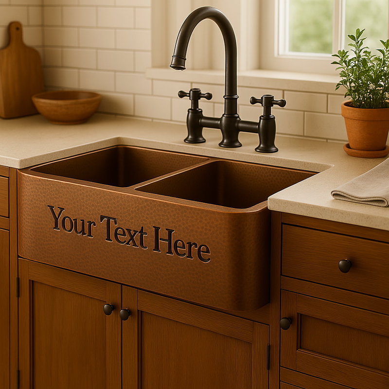 Williston Forge Borreli 530mm W Double Bowl Copper Kitchen Sink