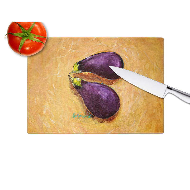 Planche à découper en verre aubergine EP II