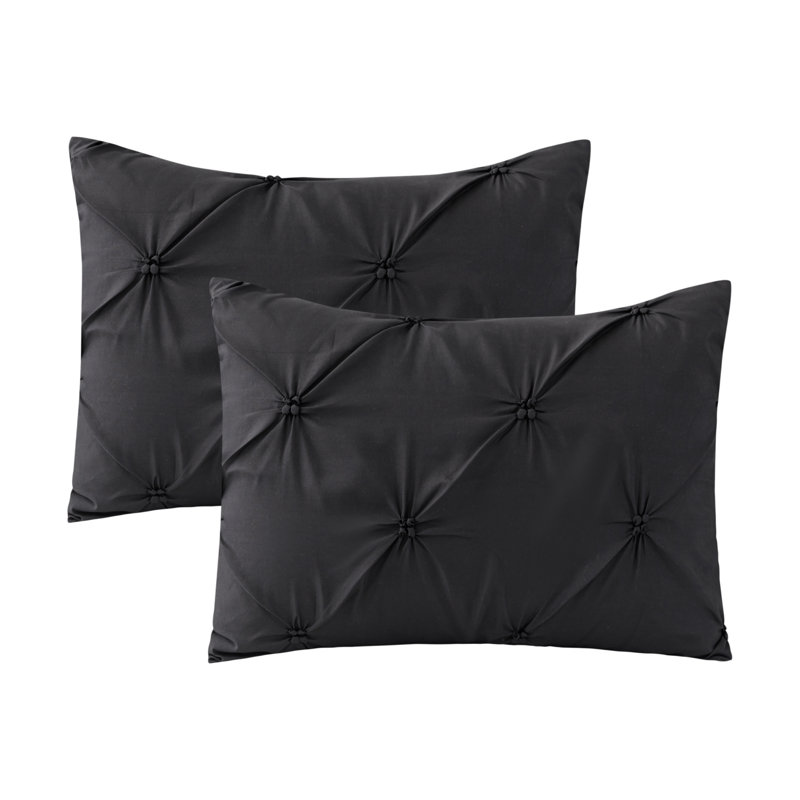 8pc/10pc Pintuck Bed-in-a-Bag Set Bedding, Full Comforter + 10 Additional Pieces, Black