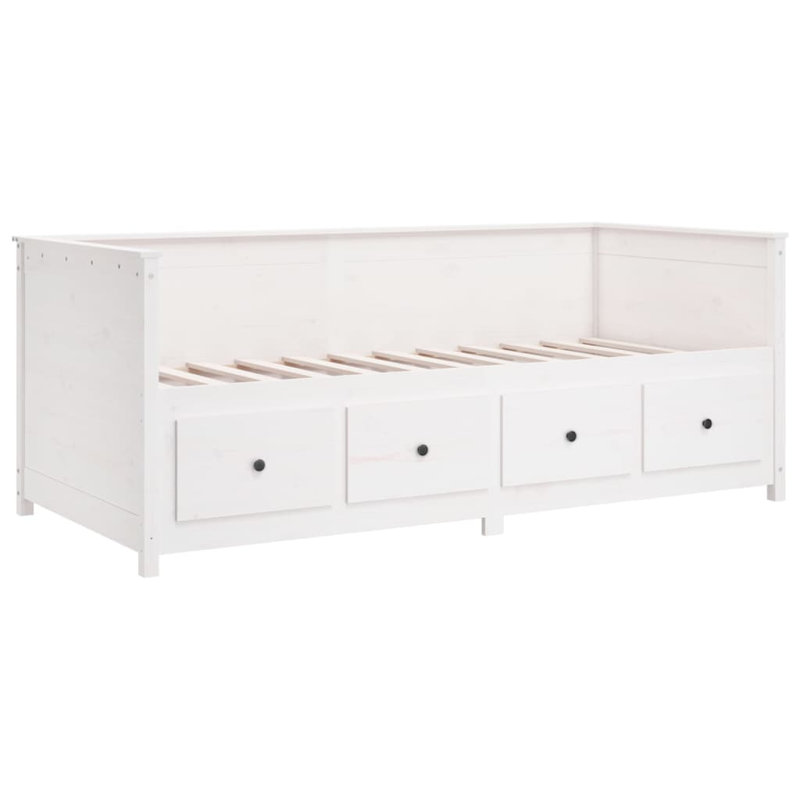 Farreli Solid Wood Ddaybed, White, 90 x 190 cm