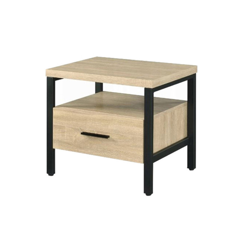 Table de chevet à un tiroir avec tablette à 1 niveau