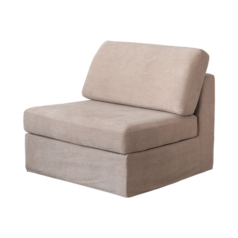 Castelli Upholstered 38.6 " Linen Sectional, Khaki