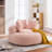 55.1" Oversized Round Bean Bag Chair for Adults, Plush Faux Fur Lounge Chair, Large Comfy Bean Bag with Compressed Foam Filling, Cozy Reading & Gaming Floor Chair for Bedroom & Living Room-1900930175-1900930172