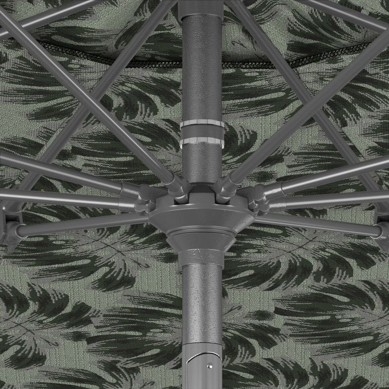 Parasol de marché 9 pi Santana Praneeth, Palm Hunter - Pacifica Premium, Gris