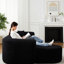Canapé modulaire confortable de luxe, tissu noir, style moderne pour le salon