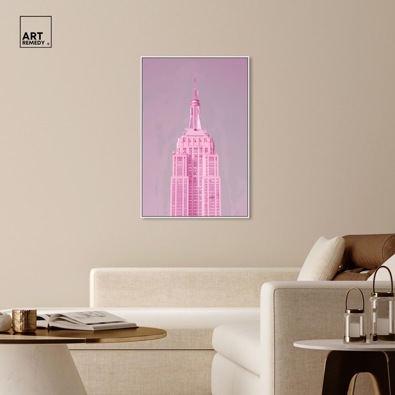 Rose Tower, reproduction d'art sur toile par Art Remedy, H 46 po x l 31 po, Cadre flottant blanc