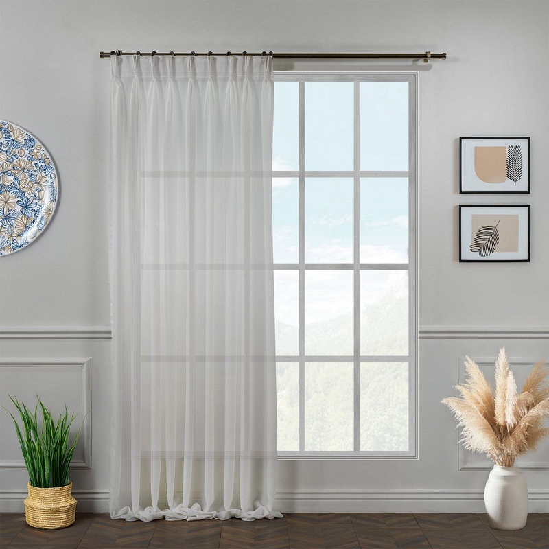 Rideau décoratif obscurcissant très long et très large Pinch Plate, Blanc cassé / écru, L 26 po x L 180 po