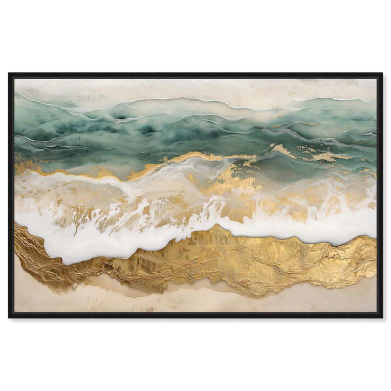 «Waves of Dawn» par Art Remedy, Cadre flottant noir, H 37 po x l 55 po x P 1,8 po