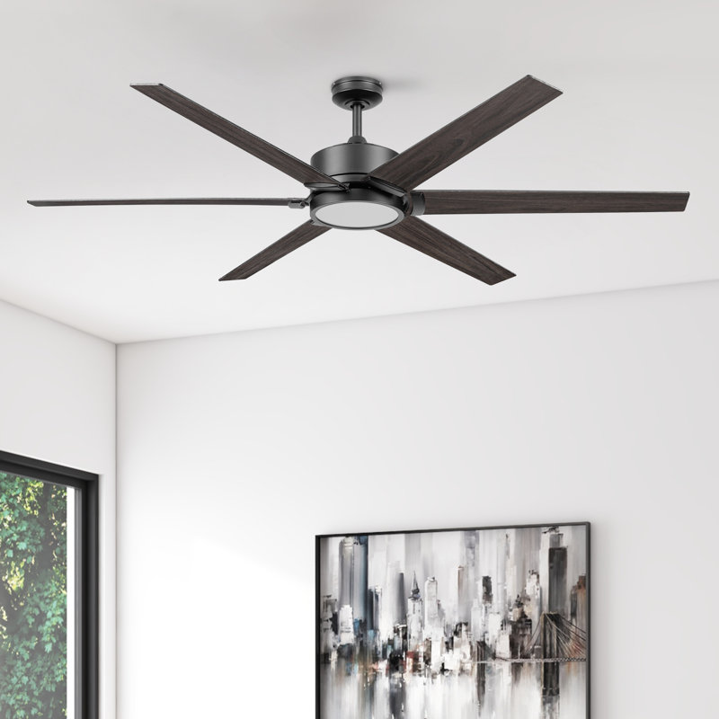Ventilateur de plafond à DEL noir mat 70 po avec télécommande Talbert