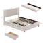 Lit plateforme tapissier Maniyah avec 2 tiroirs et 1 lit gigogne simple TG-1601189204-1601189195