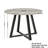 Edo Contemporary Round Dining Table, Trestle Base, Gray Finish